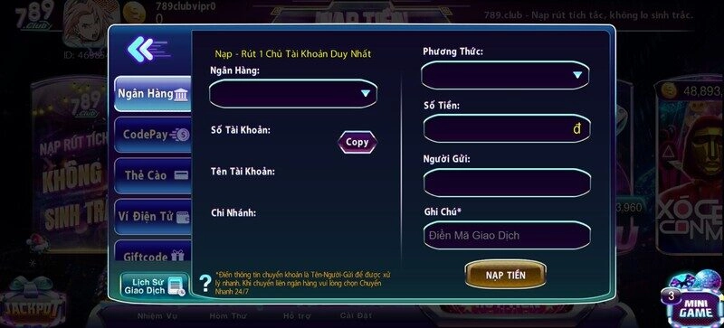 Nạp tiền