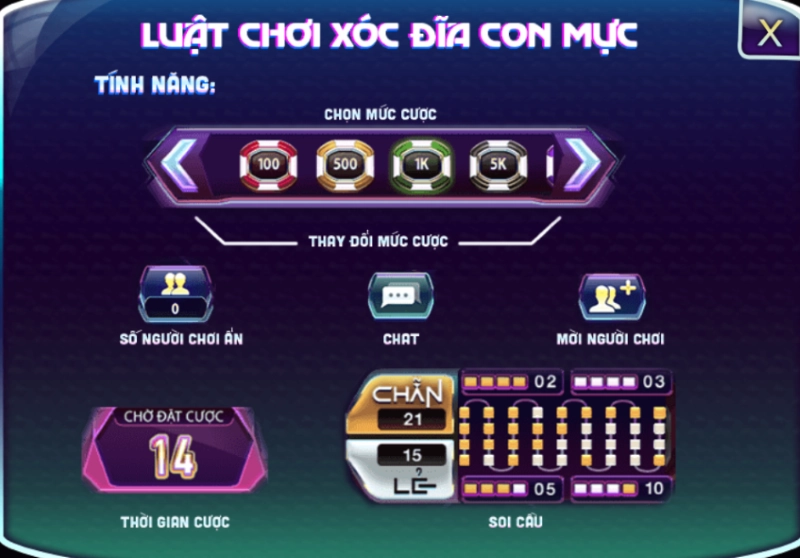 luật Xóc đĩa con mực 789Club